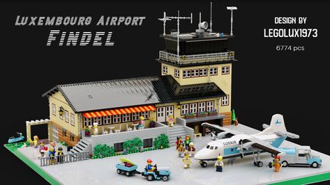 Lego MOC Luxembourg Airport Findel | The former Airport Luxe… | Flickr Lego Airport, Airport Design, Airport City, Lego Moc, The 50s, Luxembourg, Lego, Design