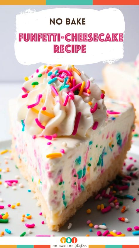 Funfetti Cheesecake, Birthday Cheesecake, Gluten Free Graham Crackers, Gluten Free Cheesecake, Dessert Spread, Creative Snacks, Baked Cheesecake Recipe, Easy Cheesecake Recipes, Cracker Crust