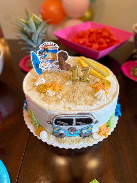 JJ, Outer Banks Birthday Cake Outer Banks, Obx Outer Banks Cakes, Outer Banks Cakes Ideas, Outer Banks Birthday Cake Ideas, Outer Banks Party Food Ideas, Summer Beach Birthday Party Ideas, Tsitp Cake Ideas, Outerbanks Birthday Cake, Jj Maybank Birthday Cake