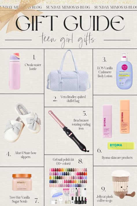 BEST Christmas Gifts for Teenage Girls Ideas (2024)! Finding gifts for teen girls can be tough, but don't worry because we've got you covered! Here are the top trending gift ideas for teenagers this holiday season. From Owala water bottles and jellycat plush toys to Byoma skincare and gel manicure kits, our teen girl gift guide has everything  she's asking for and more. Check out our latest post for more Christmas gift ideas for everyone on your list. What To Get A 14teen Year Old For Christmas, Christmas Gifts For A Teenage Girl, Christmas Teen Gift Ideas Girl, Christmas Gift For 11 Year Girl, Christmas List Ideas Teenage Girl 2024, Teen Gifts For Christmas, Christmas List Ideas For Teens 2024, Christmas Gift Ideas Teenage Girl, Teen Girl Christmas List 2024