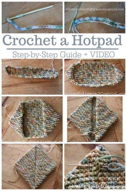 Crochet Hotpad, Crochet Pot Holders Free Pattern, Crazy Patterns, Diy Mom, Crochet Potholder Patterns, Yarn Tools, Crochet Hot Pads, Dishcloth Crochet Pattern, Potholder Patterns