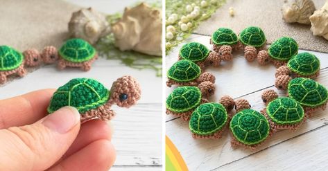 Miniature Crochet Turtles - Kitchen Fun With My 3 Sons Frosting Guide, Prune Roses, Rag Blanket, Vapo Rub, Jelly Cakes, Peacock Crochet, Crochet Turtle Pattern, Walkers Shortbread, Feathers Pattern