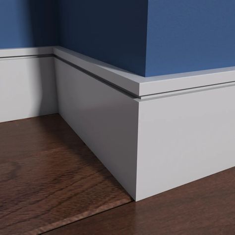 Simply Modern Base - Next Day Moulding Doors & Stairs Modern Baseboards And Trim, Modern Baseboards, Baseboard Moulding, Closet Door Hardware, Baseboard Trim, Modern Colonial, Chevy Chase, Panel Moulding, Yellow Houses