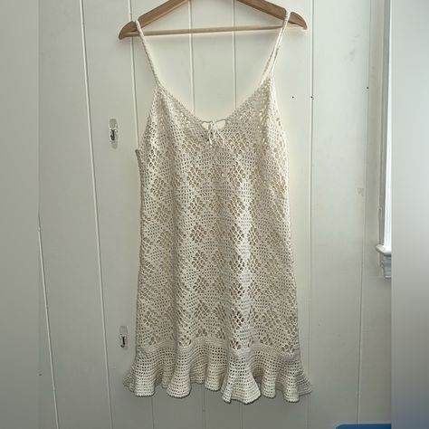 Nwot Aerie Crochet Coverup Size Medium Tie In Front **Smoke Free Home Swim Coverups, Cover Ups, Swim Cover Up, Aerie Bathing Suits, Cute Coverups, Knitted Swimsuit, Romper Swimsuit, Crochet Swim, Swimsuit Cover Up Dress