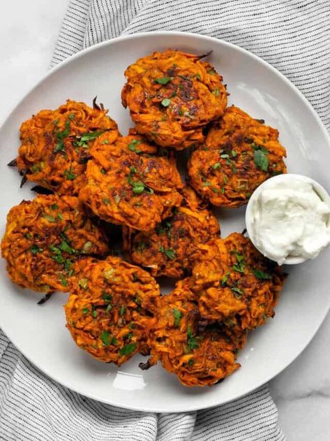 Baked Sweet Potato Fritters, Healthy Baked Sweet Potato, Easy Baked Sweet Potato, Sweet Potato Seasoning, Dried Spices, Spiralized Sweet Potato, Sweet Potato Fritters, Easy Sweet Potato, Yummy Bites