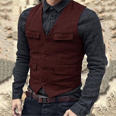 Vest For Men Wedding, Business Vest, Bow Tie Shirt, Black Peacock, Tweed Vest, Mens Suit Vest, Vintage Steampunk, Blue Army, Red Violet