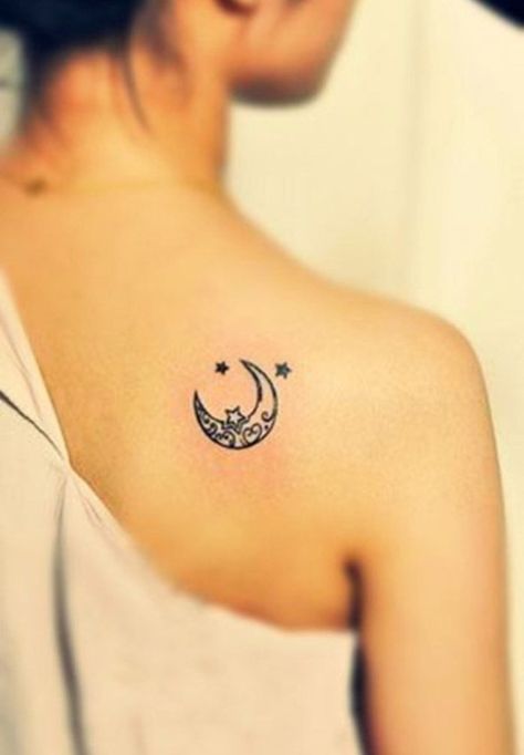 crescent-moon-and-stars Tatoo 3d, Small Moon Tattoos, Totem Tattoo, Stars Tattoo, Free Tattoo Designs, Crescent Moon Tattoo, Moon Tattoos, Moon Tattoo Designs, Religious Tattoos