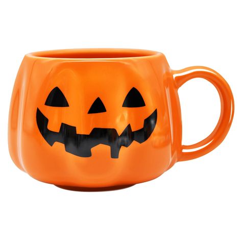 PRICES MAY VARY. Premium Quality Pumpkin Mug - This pumpkin mug is skillfully crafted from high-quality ceramic, ensuring its durability and long-lasting use. It is both microwave and dishwasher safe, allowing for convenient heating and effortless cleaning. The mug's surface features an adorable pumpkin face design, adding a whimsical and spooky touch to your Halloween celebrations. Cute Pumpkin Design - The black pumpkin pattern mug showcases an adorable pumpkin face on its surface, capturing t Halloween Mugs Coffee Cups, Cute Halloween Stuff, Fall Cups, Halloween Dinnerware, Pumpkin Face Designs, Spooky Basket, Fall Mugs, Boo Baskets, Pumpkin Cups