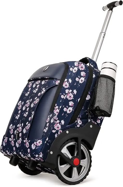 Rolling Backpack Floral, Waterproof with Wheels for Business, College Student and Travel Commuter, Carry on Laptop Compartment, Fit 17 Inch Laptop, Wheeled Adults, 20inch Travel Backpack With Wheels, Rolling Laptop Bag, Cute Suitcases, Backpack With Wheels, Rolling Backpack, Backpack Waterproof, Laptop Bag For Women, Trolley Bags, Lightweight Backpack