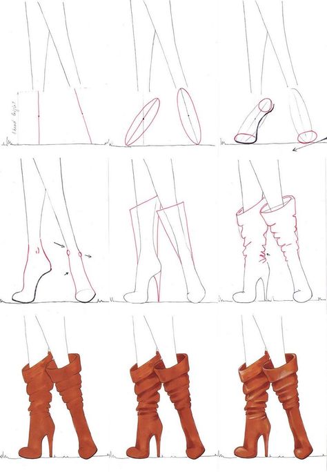 Silhouette Mode, Fashion Illustration Tutorial, Fashion Figure Drawing, Fashion Illustrations Techniques, Fashion Drawing Sketches, Fashion Drawing Tutorial, Fashion Design Sketchbook, Shoes Drawing, Animation Tutorial