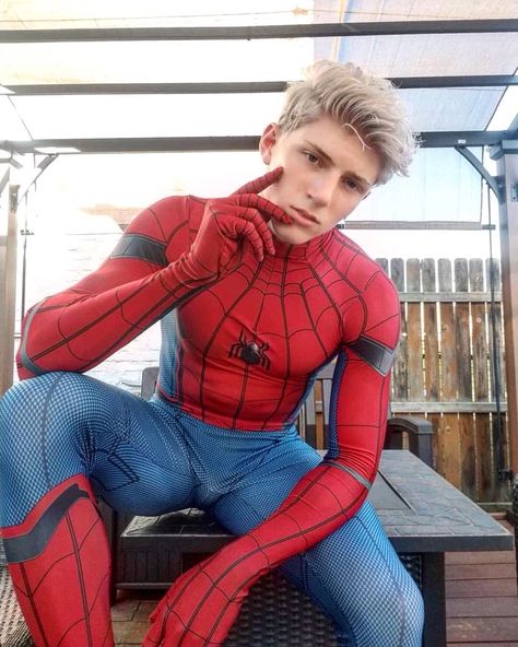 Latex, Lycra, Twinks Men Cosplay, Garfield Spiderman, Spiderman Suits, Spiderman Costume, Spiderman Cosplay, Superhero Cosplay, Lycra Men, Mens Tights, Male Cosplay