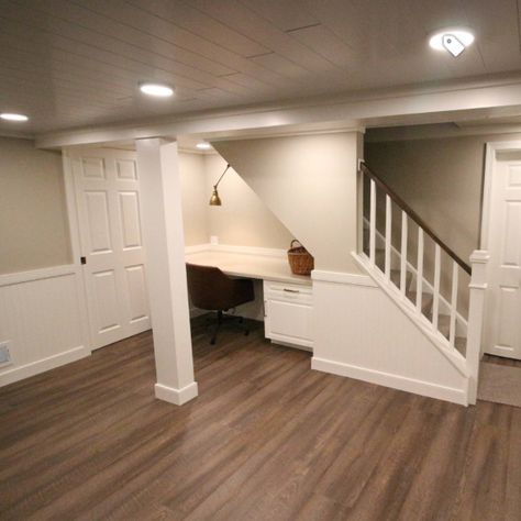 Small Walkout Basement Ideas, Vinyl Flooring Basement, Basement Entertainment, Cheap Basement Remodel, Basement Refinishing, Basement Decoration, House Basement, Small Basement Remodel, Dream Basement