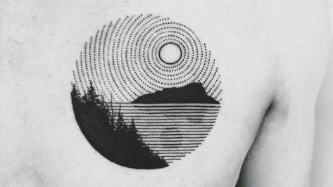 Round Tattoos, Lil Sketches, Window Tattoo, Circular Tattoo, Round Tattoo, Tropical Tattoo, Wanderlust Tattoo, Fineliner Art, Lines And Dots