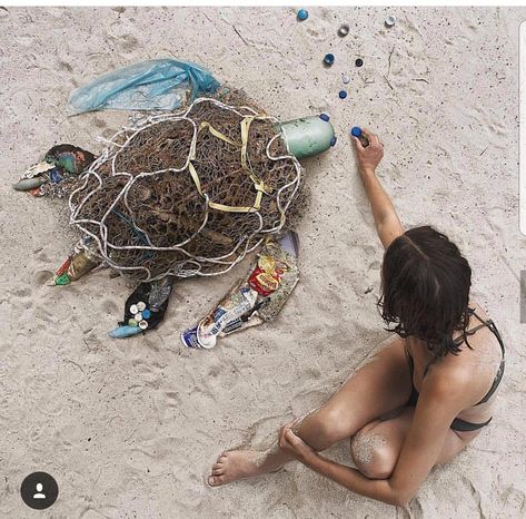 Ocean Pollution, Save Our Earth, Trash Art, Sculpture Projects, Plastic Art, Cute Turtles, Plastic Pollution, A Turtle, Recycled Art