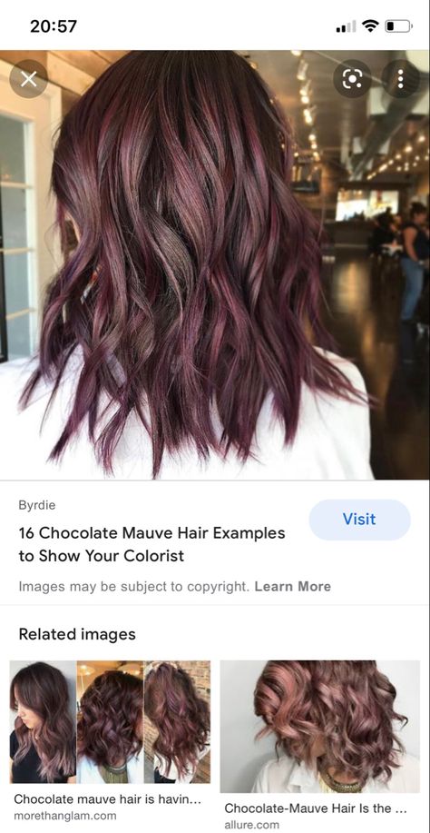 Caramel Violet Highlights, Low Maintenance Hair Colors For Brunettes, Mauve Balayage Brunettes, Spring Hair Ideas For Brunettes, Fun Fall Hair Colors Brunettes, Winter Berry Hair, Spring Hair Color Ideas For Brunettes, Fall Inspired Hair Color, Low Maintenance Hair Color