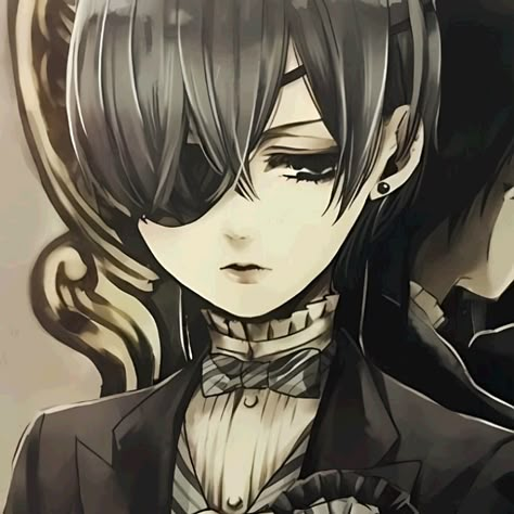 Ciel And Sebastian Matching Icons, Black Butler Ciel X Sebastian, Black Butler Matching Pfp, Black Butler Matching Icons, Sebastian X Claude, Ciel Phantomhive Pfp, Ciel Fanart, Black Butler Pfp, Ciel Phantomhive Fanart