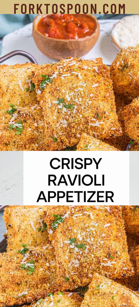 "Whip up Olive Garden-inspired Fried Ravioli in under 30 minutes with this easy air fryer recipe. These crispy Baked Parmesan Ravioli are a healthy, satisfying appetizer perfect for your game day menu!" Ravioli Air Fryer Recipe, Crispy Ravioli Appetizer, Ravioli Appetizers Appetizer Recipes, Air Fry Ravioli, Toasted Ravioli Air Fryer, Soup Copycat Recipes, Olive Garden Copycat Salad, Ravioli Appetizers, Copycat Restaurant Recipes Olive Garden