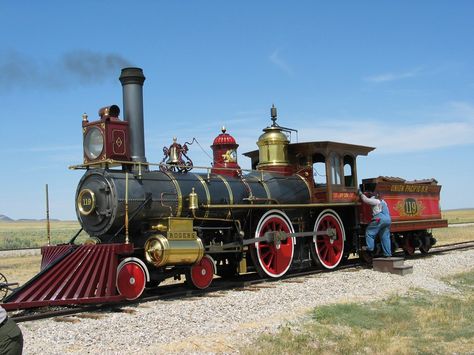 Promitory Orient Express Train, Central Pacific Railroad, Train Locomotive, Old Steam Train, Golden Spike, Vintage Trains, Steam Engine Trains, Box Elder, Union Pacific Railroad