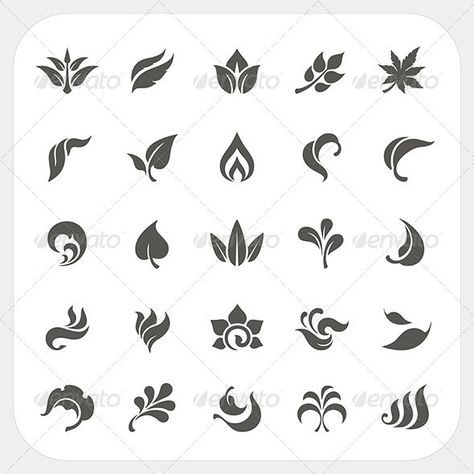 Leaf Icon, Leaf Symbol, Nature Symbols, Typographic Logo Design, Mandala Art Therapy, Dress Design Drawing, Flower Icons, Jewelry Design Drawing, Stencil Patterns