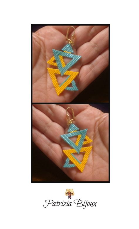 Brick Stitch Tutorial, Stitch Pattern, Miyuki Beads Pattern, Diy Seed Bead Earrings, Brick Stitch Pattern, Brick Stitch Earrings, Beaded Jewelry Tutorials, Beading Tutorial, Triangle Earrings