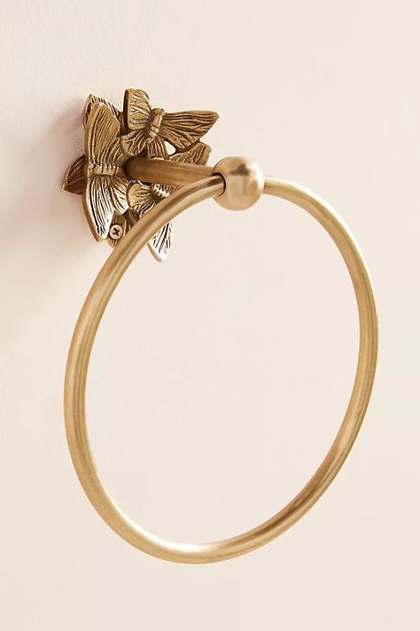 Melody Towel Ring | Anthropologie The Melody, Towel Ring, Bhldn Weddings, Towel Rings, 50 Fashion, Cut Glass, Jewelry Organization, Antique Gold, Color Coding