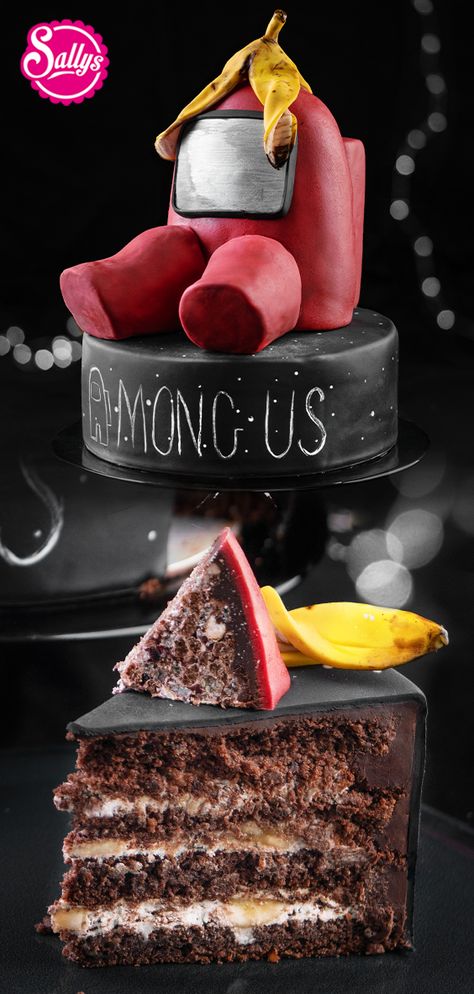 Eine 3D Torte zu dem bekannten Online Mehrspieler Game "Among Us" 😍 Dieses ist gerade in der jetzigen Zeit ein sehr beliebtes Spiel. Die Figur obendrauf besteht aus einer Rice-Crispies-Masse. Sie ist super lecker und zudem sehr gut form- und modellierbar 😍 #sallyswelt #amongus #amonguscake #cake #amongusmotivtorte #motivtorte #gamingcake #gamercake #gaming #gamer #torte #sallys #tortenrezept #cakerecipes #tortenrezepte #3dcake #3dtorte #fondantcake #fondant #fondantcakerecipes #fondantrecipes Among Us Cake, Dinara Kasko, Lily Cake, Giant Cake, Random Shapes, 3d Cake, 10th Birthday Parties, Birthday For Him, Pastry Chef