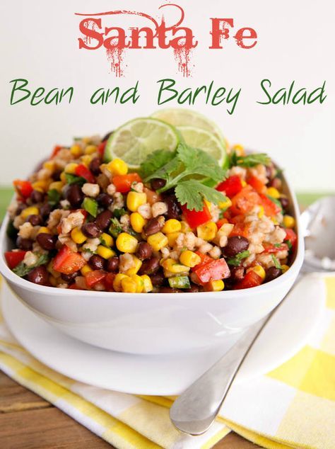 This colorful and healthy bean salad is perfect for a light summertime lunch or backyard barbecue side dish. Bean And Barley Salad, Barley Recipes, Bean Salad Healthy, Bean Salads, Barbecue Side Dishes, Texas Caviar, Barley Recipe, Barley Salad, Beans Beans