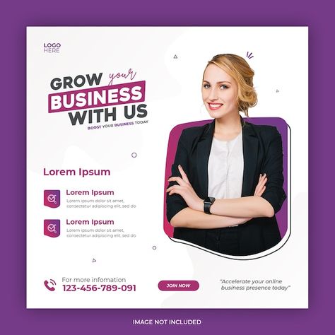 Website Promotion Poster, School Ads, Corporate Social Media Post, Corporate Social Media, Free Social Media Templates, Realtor Social Media, Posts Ideas, Immigration Canada, Media Poster