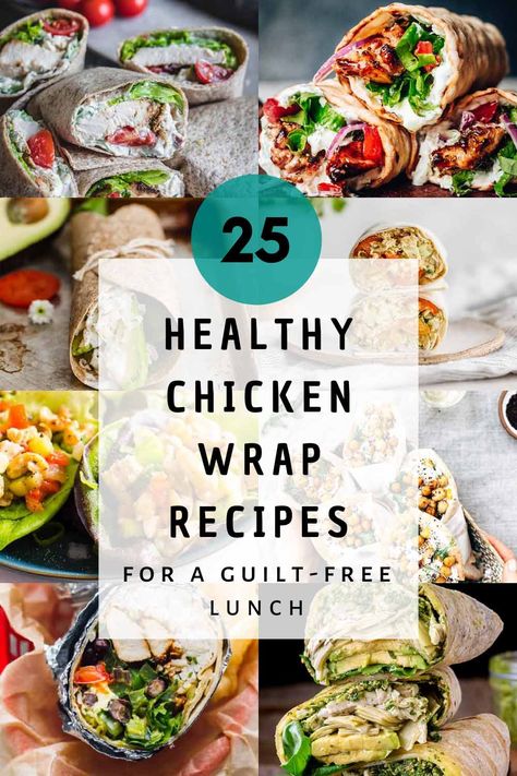 Healthy Chicken Wrap Recipes, Chicken Wrap Lunch, Wraps Chicken, Chicken Wraps Healthy, Grilled Chicken Wraps, Wraps Recipes Healthy, Chicken Lunch, Chicken Wrap Recipes, Lunch Healthy