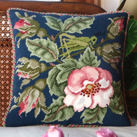 A beautiful Beth Russell design Tapestry Chair, Ehrman Tapestry, Butterfly Cushion, Elizabeth Bradley, Bothy Threads, Cross Stitch Cushion, William Morris Designs, Tapestry Cushion, Cross Stitch Pillow