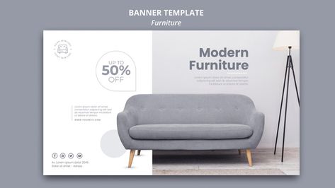 Banner Furniture Design, Furniture Banner Design, Furniture Poster Design, Presentation Furniture Design, Furniture Social Media, Furniture Banner, Banner Web Design, Furniture Poster, Graphic Design Portfolio Book