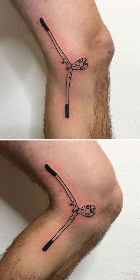 Creative-Moving-Tattoo-Designs Moving Tattoos Knee, Tattoos That Move With Elbow, Creative Moving Tattoos, Moving Knee Tattoo, Bending Knee Tattoo, Prosthetic Leg Tattoo, Moving Tattoos Elbow, Moving Tattoo Ideas Elbow, Elbow Moving Tattoo