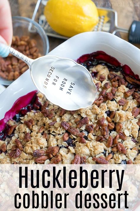 Huckleberry Crisp With Oatmeal, Huckleberry Crisp, Huckleberry Cobbler, Huckleberry Desserts, Huckleberry Recipes, Best Dessert Ever, Fresh Fruit Recipes, Berry Dessert, Bakery Ideas