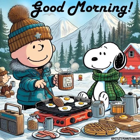 Winter Snoopy, Gifs Snoopy, Good Morning Winter, Morning Sayings, Charlie Brown Thanksgiving, Good Morning Snoopy, Woodstock Peanuts, Snoopy Cartoon, Snoopy Funny