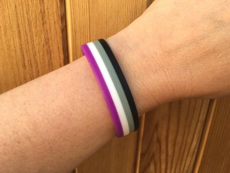 Ace Pride, Pride Jewellery, Pride Bracelet, Asexual Pride, Pride Colors, Pride Tees, Wristband Bracelet, Lavender Blue, Silicon Bands