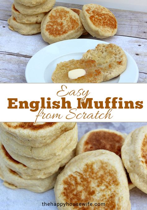 Have you ever tried making homemade English muffins? They are so much better than store bought and aren't too difficult to make.   When I make them I always double or triple the recipe and freeze the extras. To make homemade English muffins that mimic the taste of fresh ones from the bakery, don't skip the cornmeal. #Baking #breakfast #homemade Best English Muffin Recipe, Easy English Muffin Recipe, Ways To Use English Muffins, Quick English Muffin Recipe, English Muffins Recipe, What To Put On English Muffins, How To Make English Muffins, English Muffin Recipe No Yeast, English Muffins