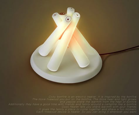 Cozy Bonfire – Electric Heater by Eun Ah Kim, Moon Seon Hwoi & Kwang Ku Jeong Indoor Camping, Electric Heater, Yanko Design, Pretty Pastel, Creative Words, Heating Systems, Objects Design, Creative Designs, Cool Items