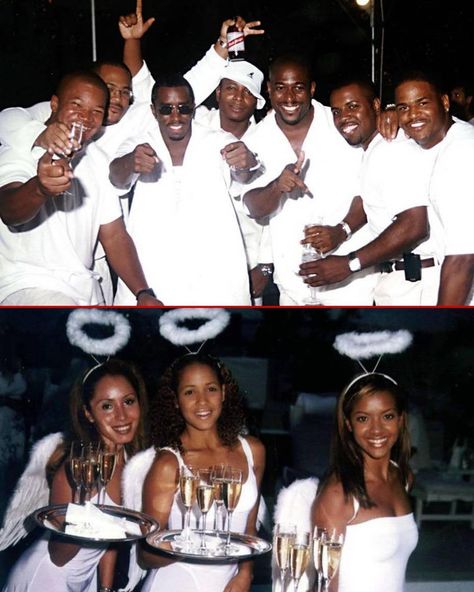 #diddy white party 1998 & 1999 📸 #jalalalkali Ball Themes, Alphabet Dating, 20th Bday, All White Party, White Birthday, Military Ball, White Party, All White, Birthday Theme