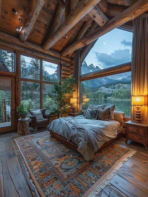 Cozy Mountain Home, Cabin Aesthetic, House Floor Design, Beautiful Bedroom, Forest House, Dream House Interior, House Goals, Dream Spaces, Dream House Plans