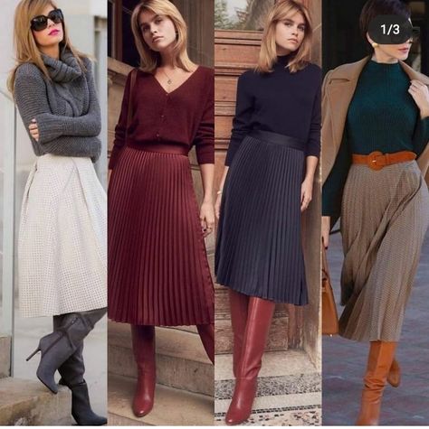 Skirt Outfits With Boots, Boho Fashion Casual, Long Satin Skirt, Satin Pleated Skirt, Satin Skirt Outfit, Lawyer Fashion, Colour Combinations Fashion, Long Skirt Outfits, Modest Dresses Casual