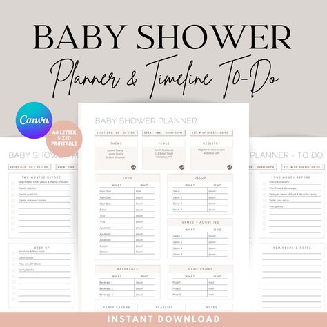 Excited to share the latest addition to my #etsy shop: Baby Shower Planner Baby Shower Timeline Day Of, Baby Shower Checklist Planners, Baby Shower Timeline, Baby Shower Agenda, Baby Shower Party Planning, Baby Shower Planner, Baby Shower Checklist, Baby Planner, Party Planning Checklist