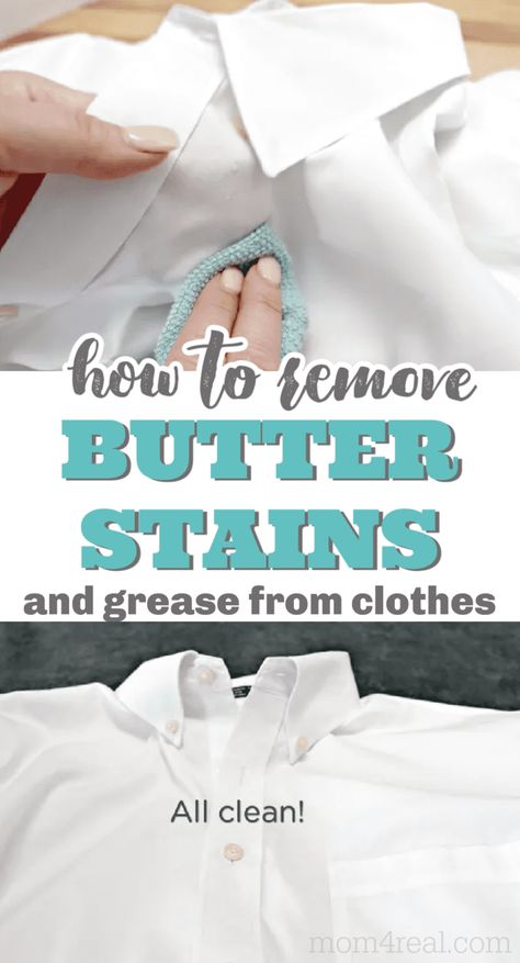 Butter Stains Out Of Clothes, Grease Out Of Clothes, Oil Out Of Clothes, Stains Out Of Clothes, Remove Grease Stain, Stain Remover Clothes, Stain Removal Guide, Stain On Clothes, Grease Stains