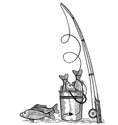 Fishing Art Drawing, Fishing Pole Drawing, Fishing Doodles, Fishing Drawing Ideas, Fishing Hook Drawing, Fishing Rod Drawing, Fishing Drawings, Fishing Sketch, Pole Drawing