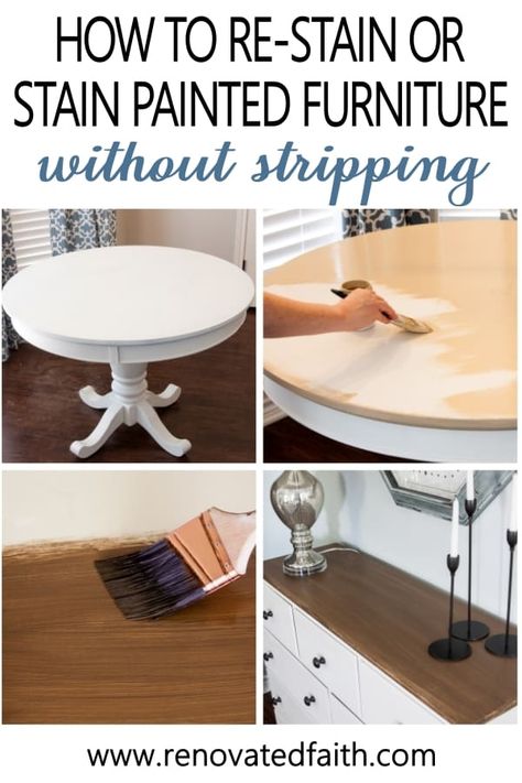 Paint Over Chalk Paint, Gel Stain Furniture, Stain Over Paint, Stain Furniture, Driftwood Stain, Furniture Painting Tips, Staining Furniture, Latex Paint, Farmhouse Furniture