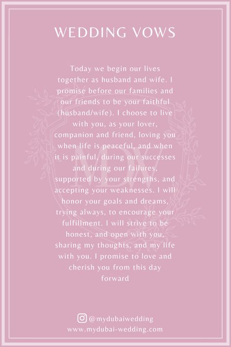 Cute Friendship Messages, Some Beautiful Words, Vows To Husband, Future Love Quotes, Romantic Wedding Vows, Friendship Messages, Wedding Vows To Husband, Dubai Wedding, Wedding Bachelorette Party