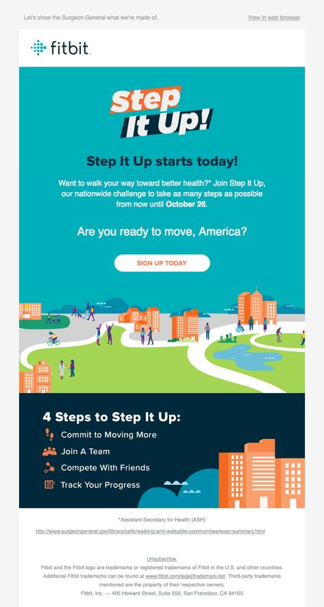 Don’t miss your chance to Step It Up - Really Good Emails B2b Email Marketing Design, Corporate Email Lingo, Edm Design Layout Email Marketing, Tech Email Newsletter Design, Edm Template Email Marketing Design, Mailer Design, Email Marketing Design Inspiration, Responsive Email, Email Template Design