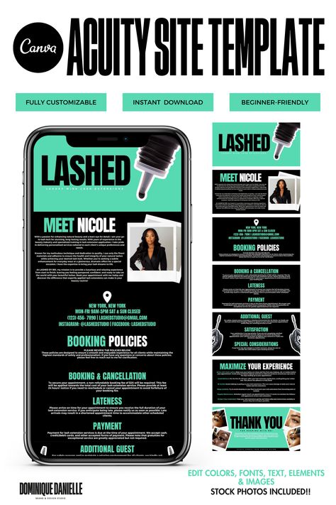 ✨ 100% Fully Editable Acuity Site Template for Lash Techs. Edit colors, images, elements and text effortlessly. Beginner-friendly, no design skills needed! 💁🏽‍♀️ Affordable and Instantly Downloadable! 💎  #LashTech #LashExtensions #LuxeDesigns #AcuityTemplates #AcuityScheduling #BeautyBooking #LashAppointments Google Site Templates, Coffee Site, Lash Appointment, Free Business Logo, Best Website Templates, Site Analysis, Sleek Chic, Booking Sites, S Aesthetic