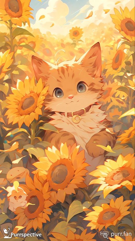 Orange Cat Art Wallpaper, 3d Art Painting, Cat Phone Wallpaper, Cat Wallpapers, Bright Sunny Day, Cat Tips, How To Draw Anime, Art Mignon, Cat Phone