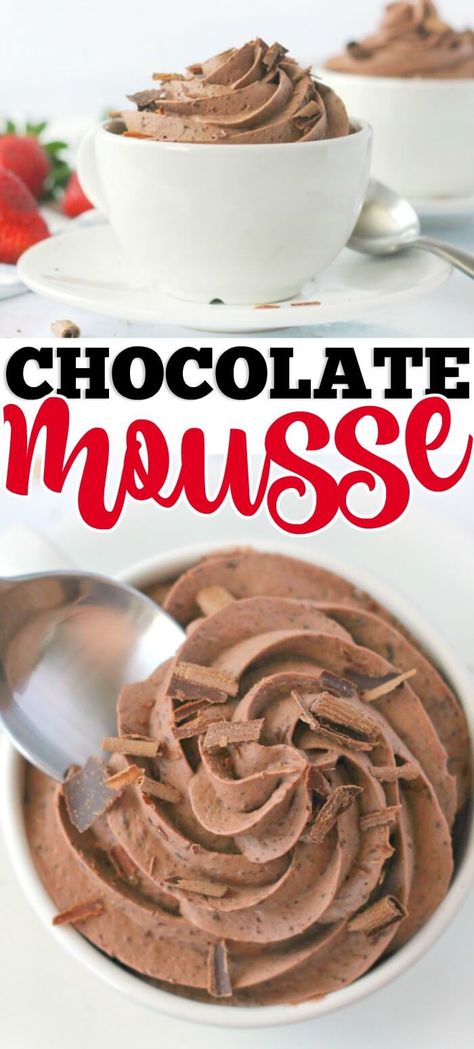 HOW TO MAKE CHOCOLATE MOUSSE Quick Party Desserts, Easy Party Desserts, Hot Chocolate Fudge, Easy Chocolate Mousse, Party Food Dessert, Two Ingredient, Chocolate Mousse Recipe, Dessert Simple, Slow Cooker Desserts