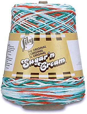 Sugar N Cream Yarn, Crochet Dish Towels, Color Kitchen, Ombre Yarn, Scarf Yarn, Medium Weight Yarn, Cones Crafts, Knitting Gauge, Moss Stitch